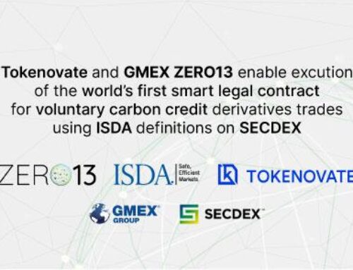 Press Release: Tokenovate and GMEX ZERO13 enable execution of world’s first smart legal contract for voluntary carbon credit derivatives trades using ISDA definitions